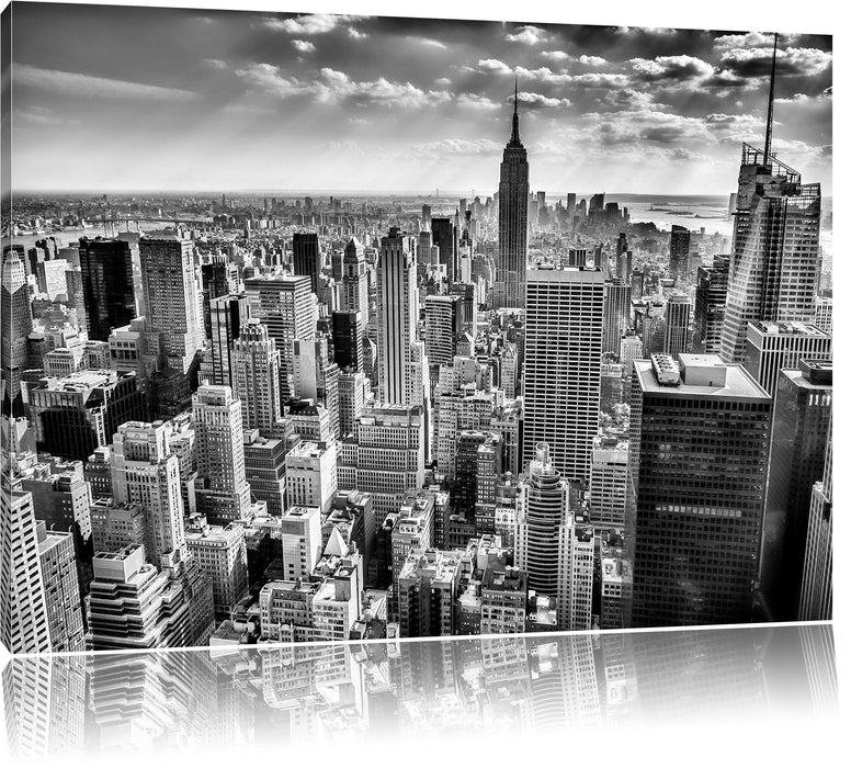 Pixxprint New York bei Tag, Leinwandbild
