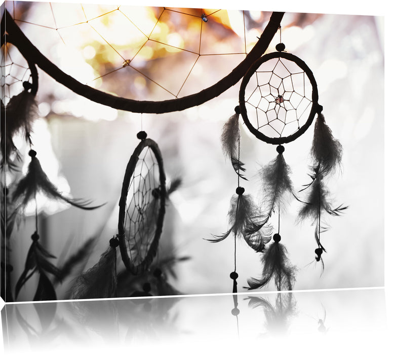 Pixxprint Traumfänger bei Sonnenuntergang, Leinwandbild