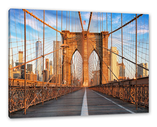Leere Brooklyn Bridge in New York City Leinwanbild Rechteckig