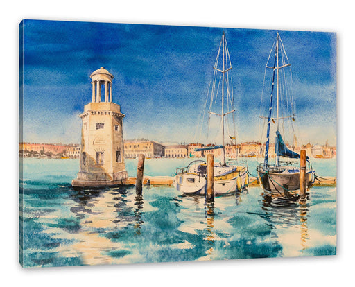 Segelschiffe im Hafen Venedigs Leinwanbild Rechteckig