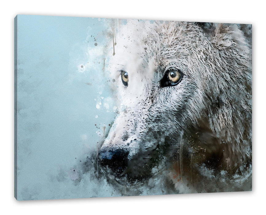 Pixxprint Dreckiger Wolf Nahaufnahme, Leinwandbild