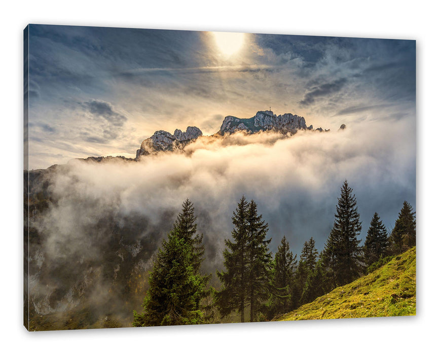 Pixxprint Aufsteigende Wolken in den Dolomiten, Leinwandbild