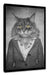 Katzenkopf mit Menschenkörper Blazer B&W Detail Leinwanbild Rechteckig