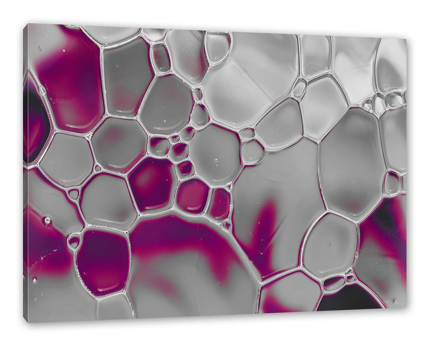 Pixxprint Makroaufnahme Wasserblasen B&W Detail, Leinwandbild