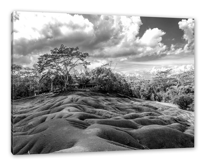 Pixxprint Siebenfarbige Erde bei Chamarel auf Mauritius, Monochrome, Leinwandbild