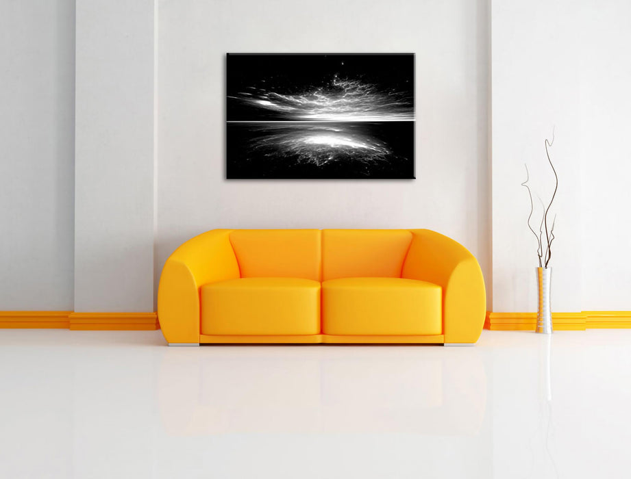 Horizont unter bunter Wolkendecke, Monochrome Leinwanbild Wohnzimmer Rechteckig