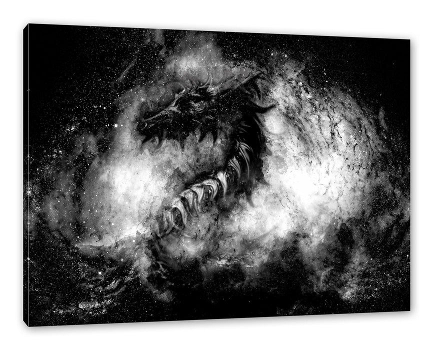 Pixxprint Abstrakter roter Feuerdrachen, Monochrome, Leinwandbild