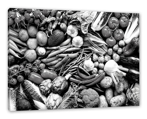 Bunte Gemüsemischung, Monochrome Leinwanbild Rechteckig