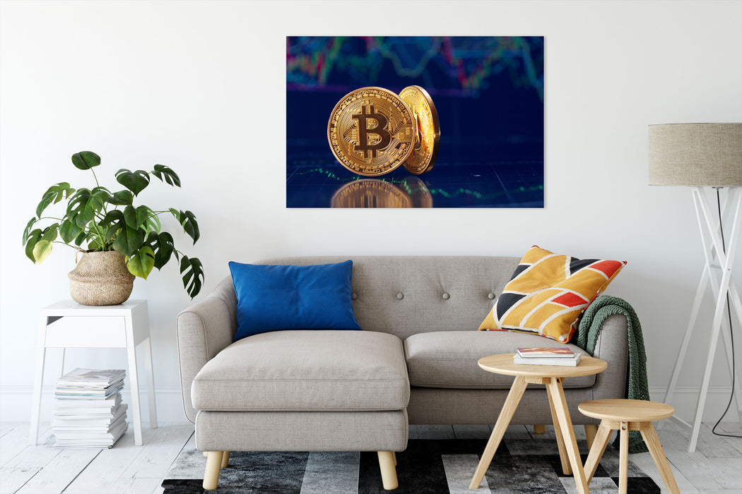 Bitcoin BTC  Leinwandbild Wohnzimmer Rechteckig