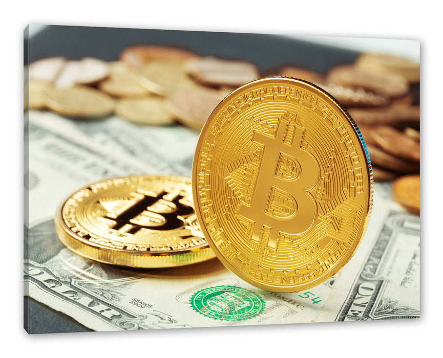 Pixxprint Bitcoin BTC vs. Dollar, Leinwandbild