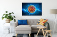 Bitcoin BTC auf Hauptplatine Leinwandbild Wohnzimmer Rechteckig