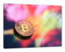 Bitcoin BTC bunte Darstellung Leinwandbild Rechteckig