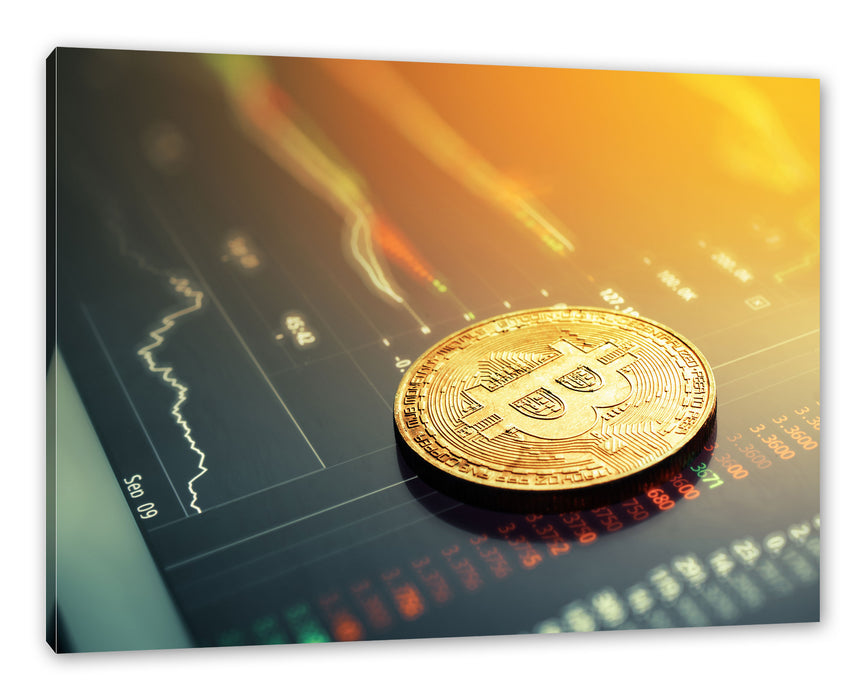 Pixxprint Bitcoin BTC Aktienmarkt, Leinwandbild