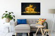 Bitcoin BTC mit goldenem Stier Leinwandbild Wohnzimmer Rechteckig