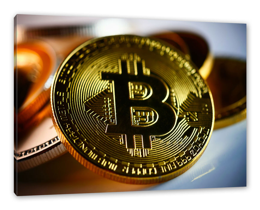 Pixxprint Bitoin Nahaufnahme, Leinwandbild