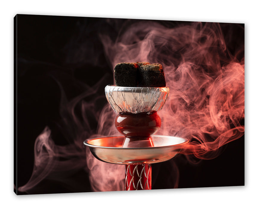 Pixxprint brennende Shishakohle, Leinwandbild