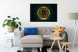 funkelnder Bitcoin BTC Leinwandbild Wohnzimmer Rechteckig