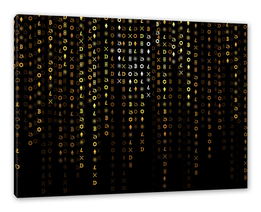Pixxprint Blockchain Kryptowährung, Leinwandbild