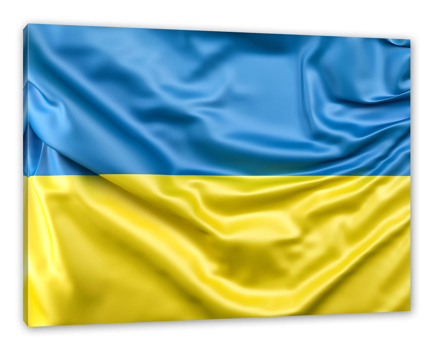 Pixxprint Ukraine Flagge, Leinwandbild