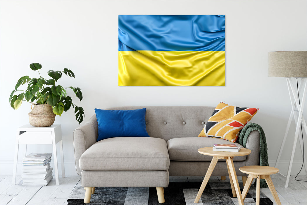 Ukraine Flagge Leinwandbild Wohnzimmer Rechteckig
