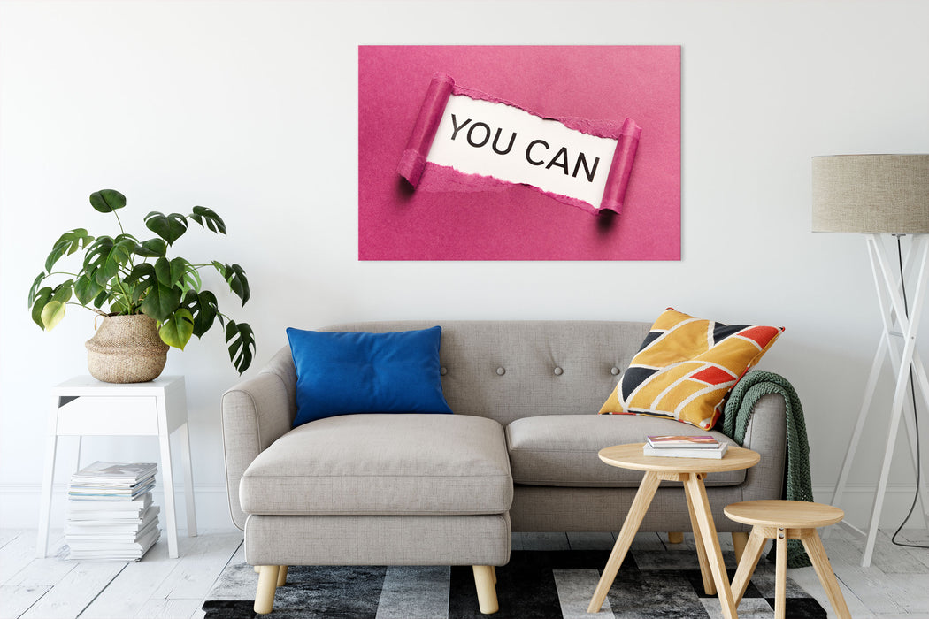 You Can! Motivaton Leinwandbild Wohnzimmer Rechteckig