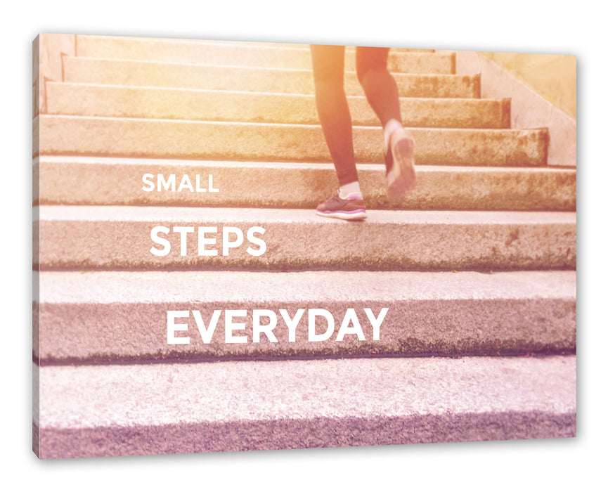 Pixxprint Small Steps Motivaton, Leinwandbild