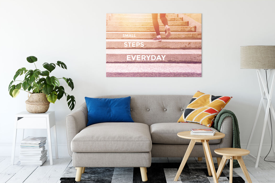 Small Steps Motivaton Leinwandbild Wohnzimmer Rechteckig