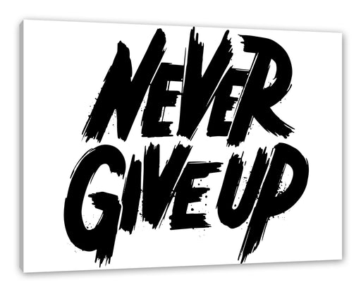 Never Give Up! Motivaton Leinwandbild Rechteckig