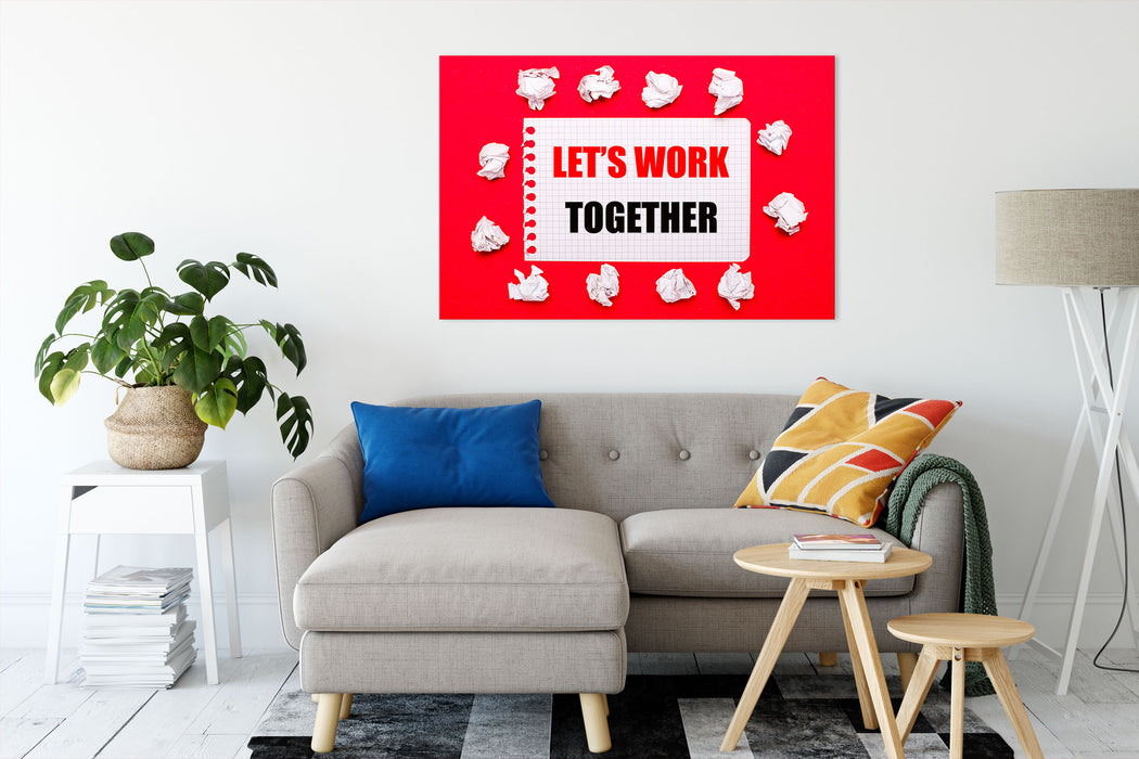 Work together Motivaton Leinwandbild Wohnzimmer Rechteckig