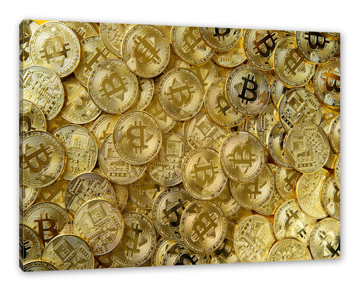 Bitcoins BTC Coin Leinwandbild Rechteckig