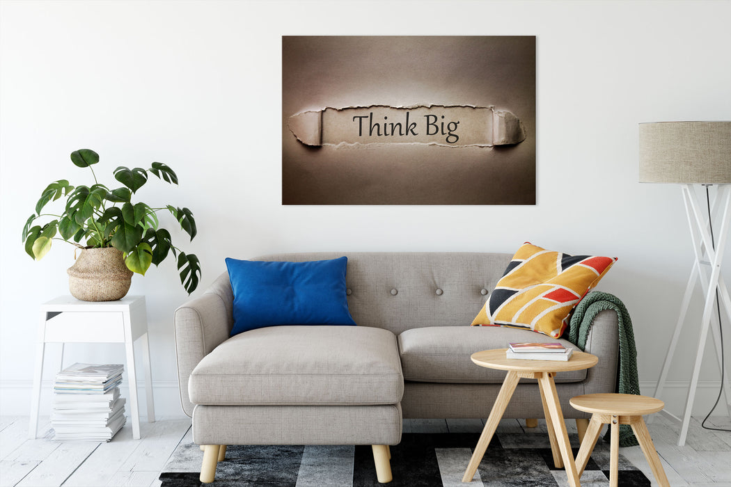 Think big! Motivaton Leinwandbild Wohnzimmer Rechteckig