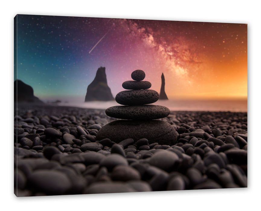 Pixxprint Zen Steine im Gleichgewicht, Leinwandbild