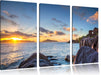 Sonnenuntergang Seychellen Leinwandbild 3 Teilig