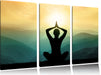 Yoga und Meditation Leinwandbild 3 Teilig