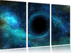Schwarzes Loch im Weltall Leinwandbild 3 Teilig