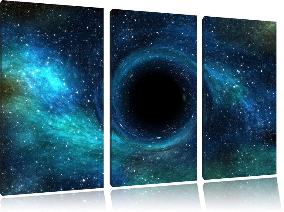 Schwarzes Loch im Weltall Leinwandbild 3 Teilig