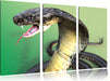 Nahaufnahme einer Cobra Leinwandbild 3 Teilig