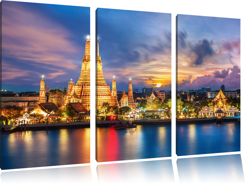 Tempel Bangkok Thailand Leinwandbild 3 Teilig