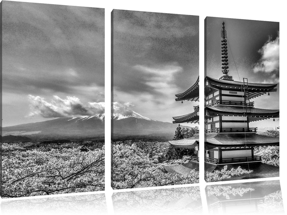 Japanisches Gebäude Leinwandbild 3 Teilig