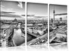 Skyline von Berlin B&W Leinwandbild 3 Teilig