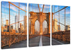 Leere Brooklyn Bridge in New York City Leinwanbild 3Teilig