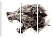 Abstrakter Wolfskopf im Profil Leinwanbild 3Teilig
