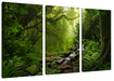 Kleinder Wasserfall im Dschungel Leinwanbild 3Teilig