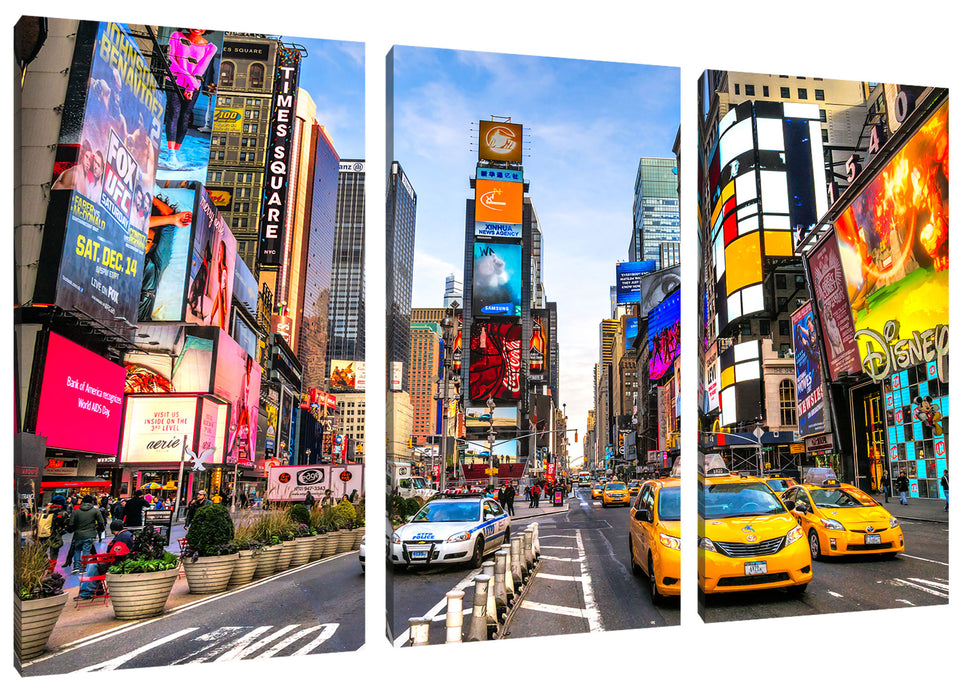 Times Square in new York City Leinwanbild 3Teilig