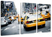 Gelbe Taxis am Times Square in New York Leinwanbild 3Teilig