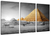 Pyramiden in Ägypten bei Sonnenuntergang B&W Detail Leinwanbild 3Teilig