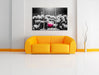 Nahaufnahme zweifarbige Tulpen B&W Detail Leinwanbild Wohnzimmer 3Teilig