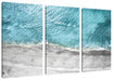 Luftaufnahme von türkisem Meer am Strand B&W Detail Leinwanbild 3Teilig