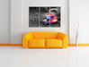 Kaffeetasse mit Bohnen auf Holztisch B&W Detail Leinwanbild Wohnzimmer 3Teilig