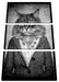 Katzenkopf mit Menschenkörper Blazer, Monochrome Leinwanbild 3Teilig